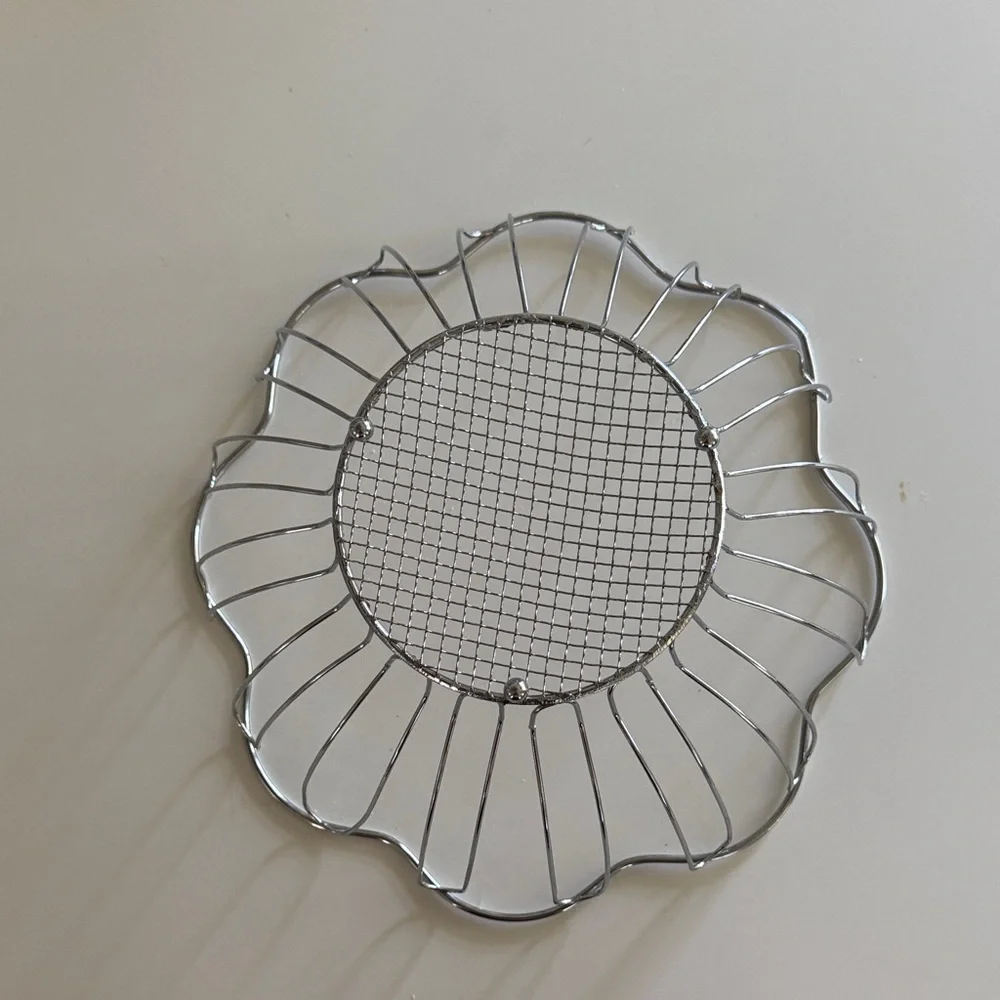 Silver Wire Flower Fruit Basket